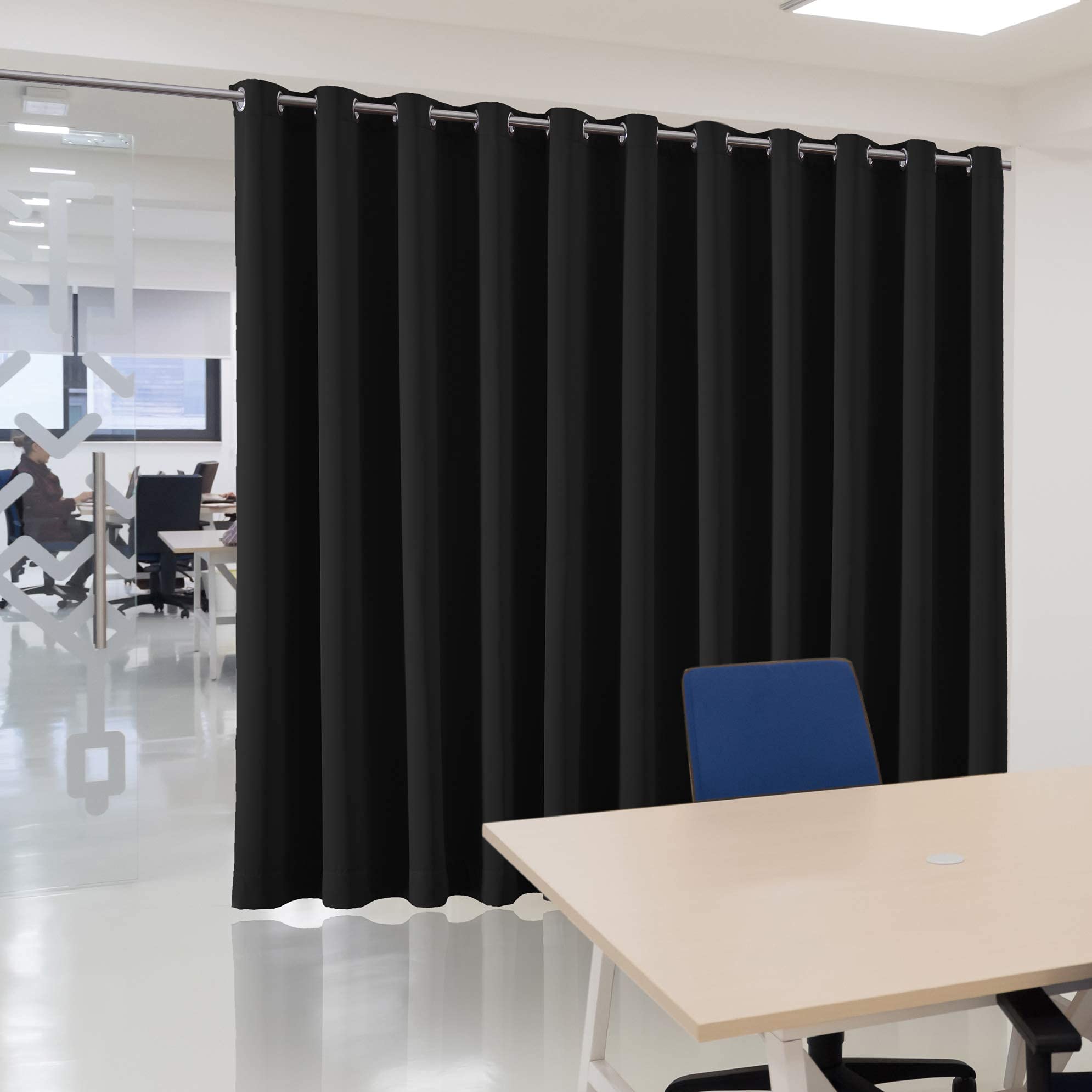 bluCOASTLINE Room Divider Curtain Black Privacy Curtain Living Room Partition Bedroom Blackout Curtains Home Theatre Darkening C