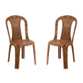 Nilkamal Plastic Chair For Living Room |Set Of 2 | 3 Year Warranty | For Home, Living Room, Outdoor | Pear Wood Colour | Chr4002
