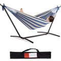 Pnaeut Double Hammock With Space Saving Steel Stand Included 2 Person Heavy Duty Garden Yard Outdoor 450Lb Capacity Hammocks (Sk