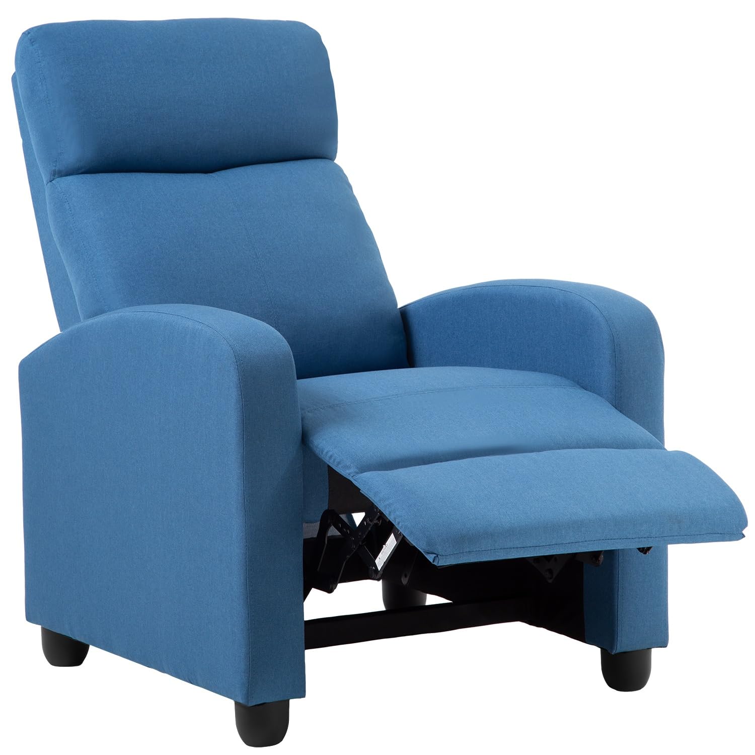 BestMassage | Recliner Chair | No Massage Function | Textile Blue | with Lumbar Support, Adjustable Push Back, Wide Armrests, Fo