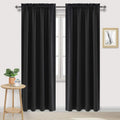 Dwcn Blackout Curtains For Living Room Thermal Insulated, Energy Saving & Noise Reducing Bedroom Curtains, Black, W 70X L 84 Inc