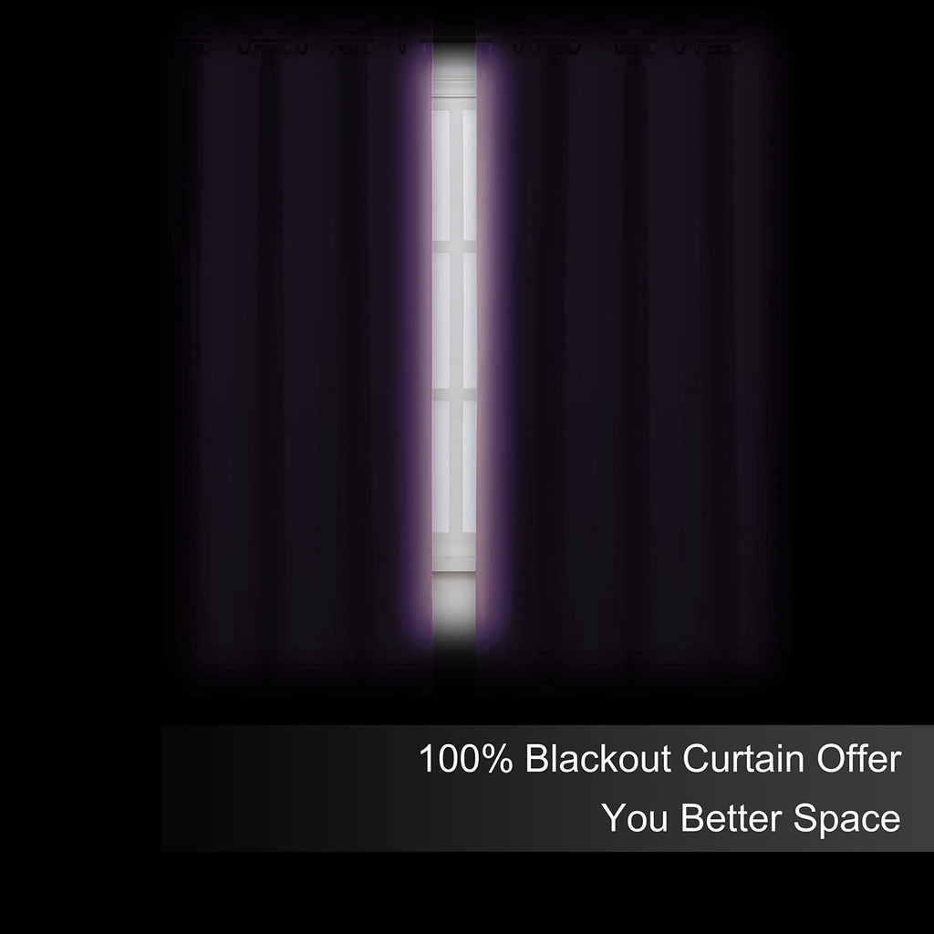 Lemomo 100% Blackout Curtains 52 X 63 Inch/Lavender Curtains 2 Panels With Black Lining Room Darkening Thermal Insulated Bedroom