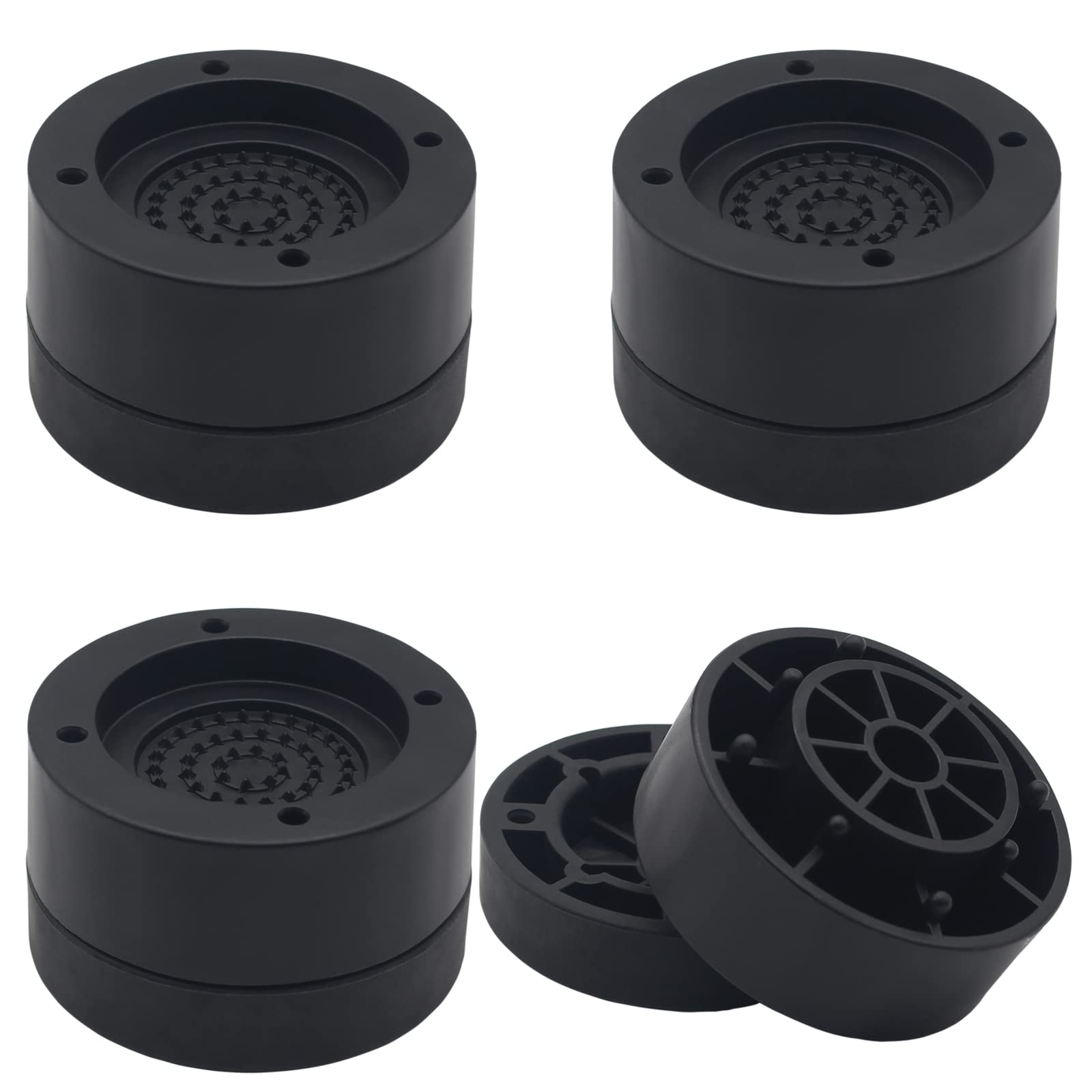 HANIHUA 4 Sets Furniture Risers 1 Inch Black Bed Risers, Heavy Duty Bed Lifts Risers for Table, Sofa, Couch, Desk, Adjustable Be