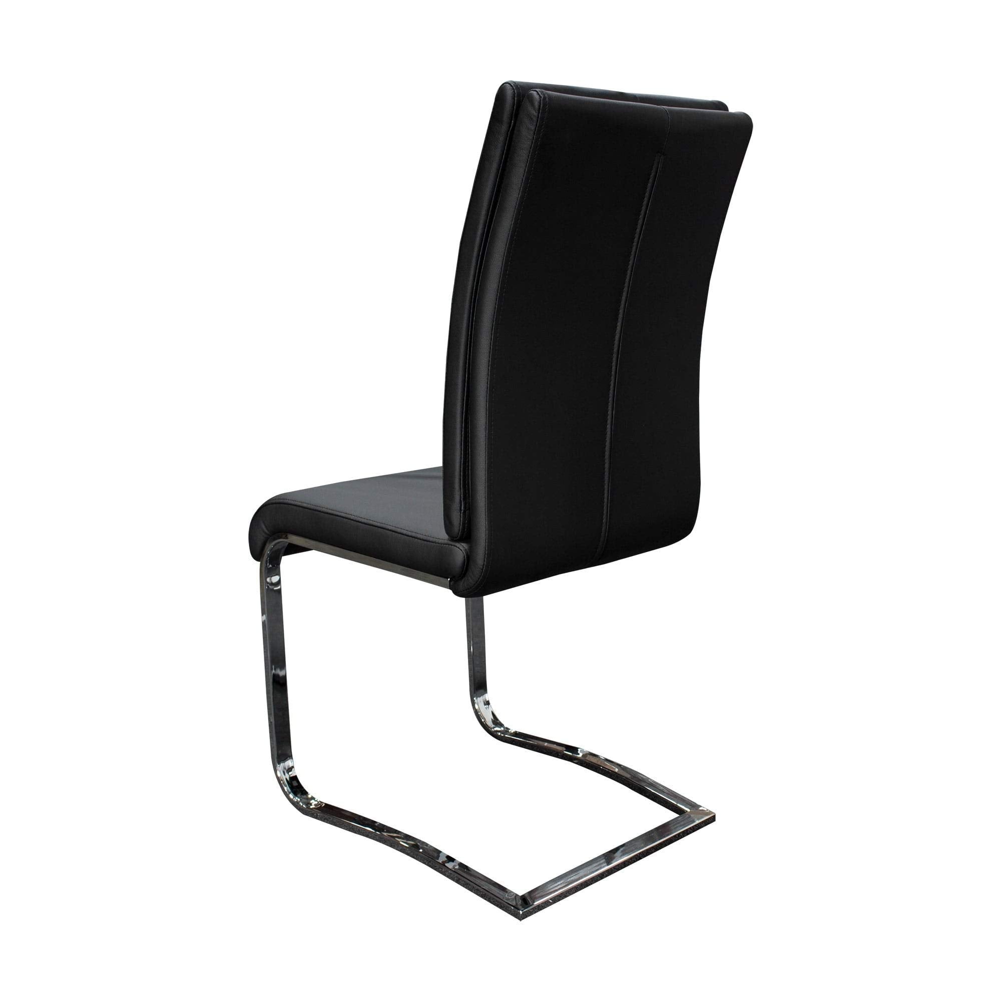 Best Master Furniture Bailey Modern Leather Dining Side Chair, Set Of 2, Black