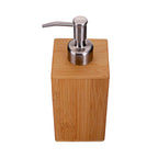 Sansnow Natural Bamboo Soap And Lotion Pump Dispenser Wooden Bathroom Accessory For Home Hotel 8 Oz, Rectangle
