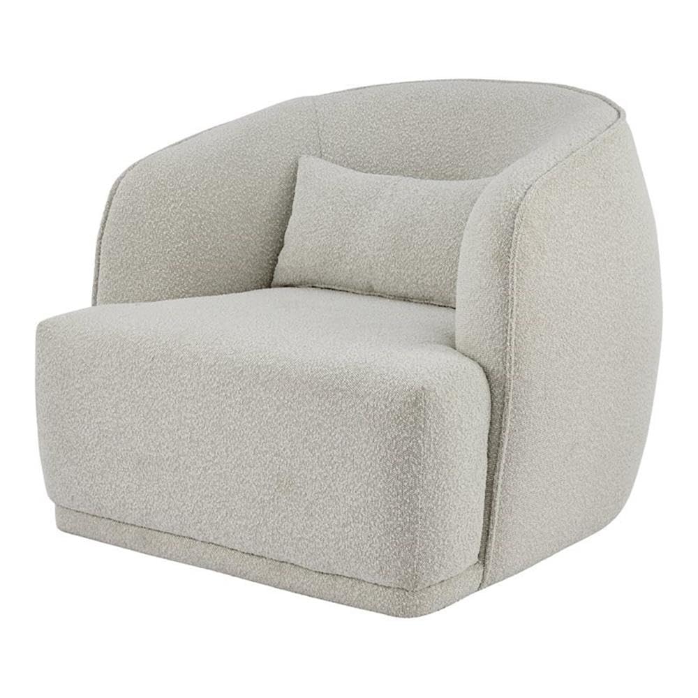 Npd Furniture And More Steward Fabric Swivel, Boucle Beige Accent Chair