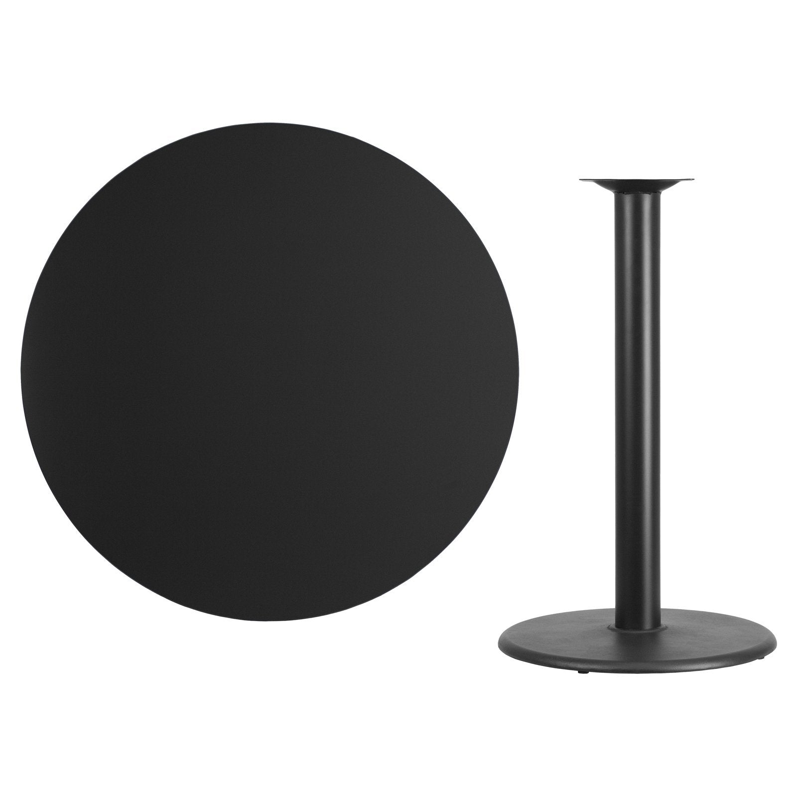 Flash Furniture Stiles 42'' Round Mahogany Laminate Table Top With 24'' Round Bar Height Table Base