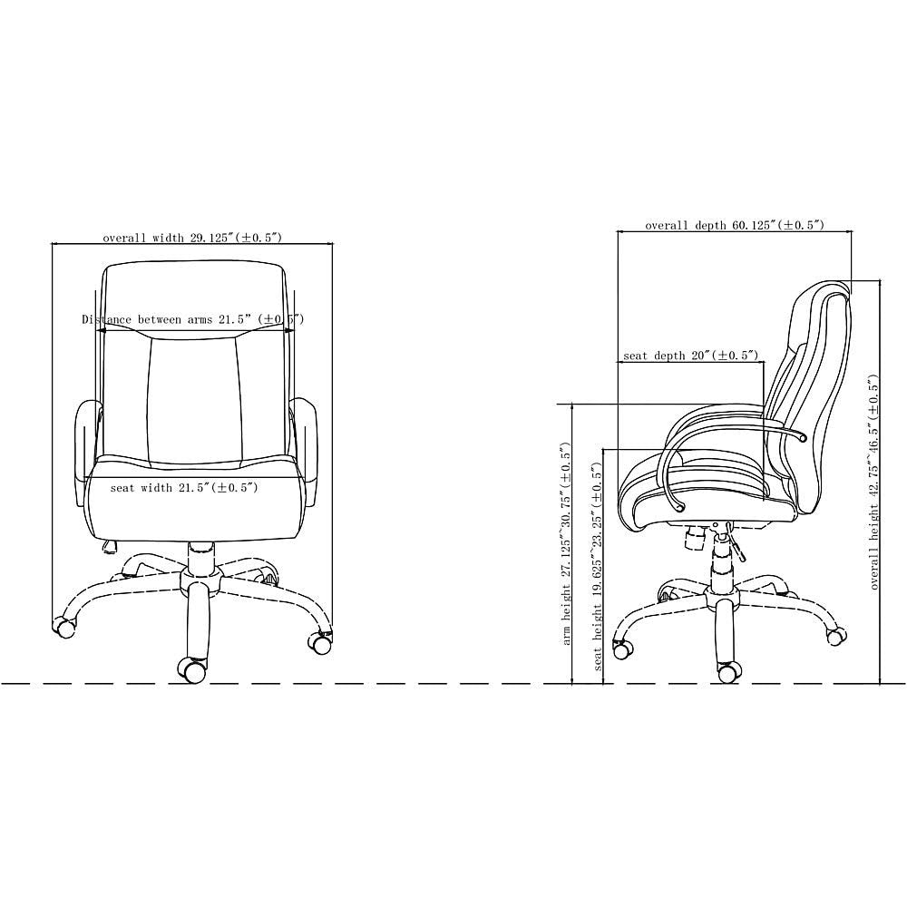 Lorell Leather Deluxe Big/Tall Chair, Black