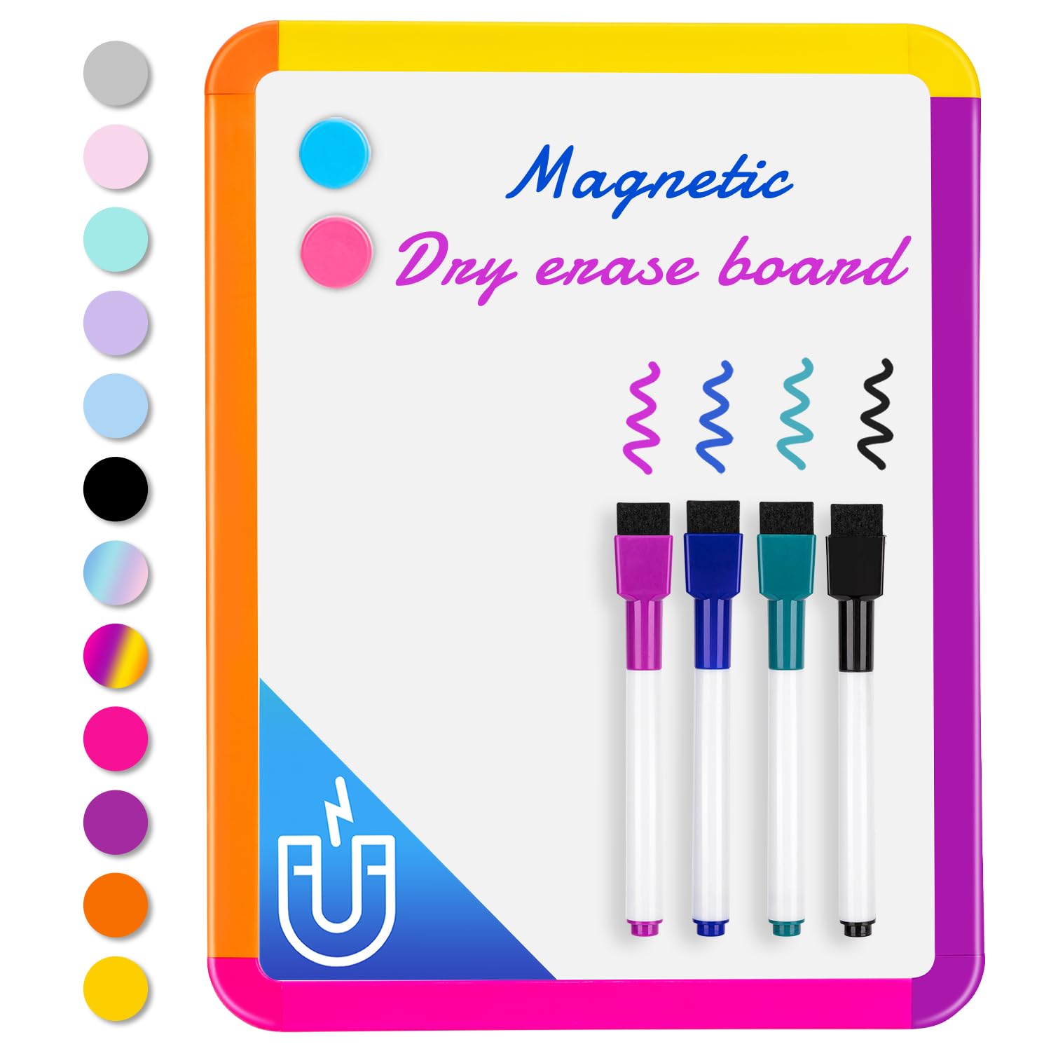 Vusign Small White Board Dry Erase, 8.5'X11' Magnetic Dry Erase Board, Mini Whiteboard With Markers For Kids, Students, Fridge