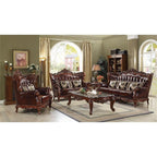 Acme Eustoma Coffee Table in Dark Brown Marble and Walnut
