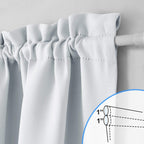 Nicetown Sidelight Door Curtains, Thermal Insulated Blackout Front Door Window Curtains For French Door Room Darkening Shade For Patio Glass Door, Greyish White, W12 X L72 Inch, 1 Panel
