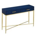 Convenience Concepts Ashley Console Table, Blue/Gold