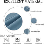 Smiletime Sky Blue 90In Long Velvet Curtains With Grommet, Thermal Insulated Super Soft Privacy Noise Reducing Light Blocking Ve