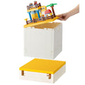 SHIMOYAMA Folding Storage Box with Building Baseplate Lid, 26 Qt. Collapsible Toy Organizer for Duplo Blocks, 25L Bolck Bins for