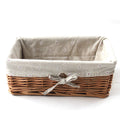 KINGWILLOW Rectangular Woven Wicker Storage Basket With Liner