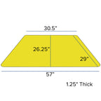 Flash Furniture Wren 29''W x 57''L Trapezoid Yellow Thermal Laminate Activity Table - Standard Height Adjustable Legs