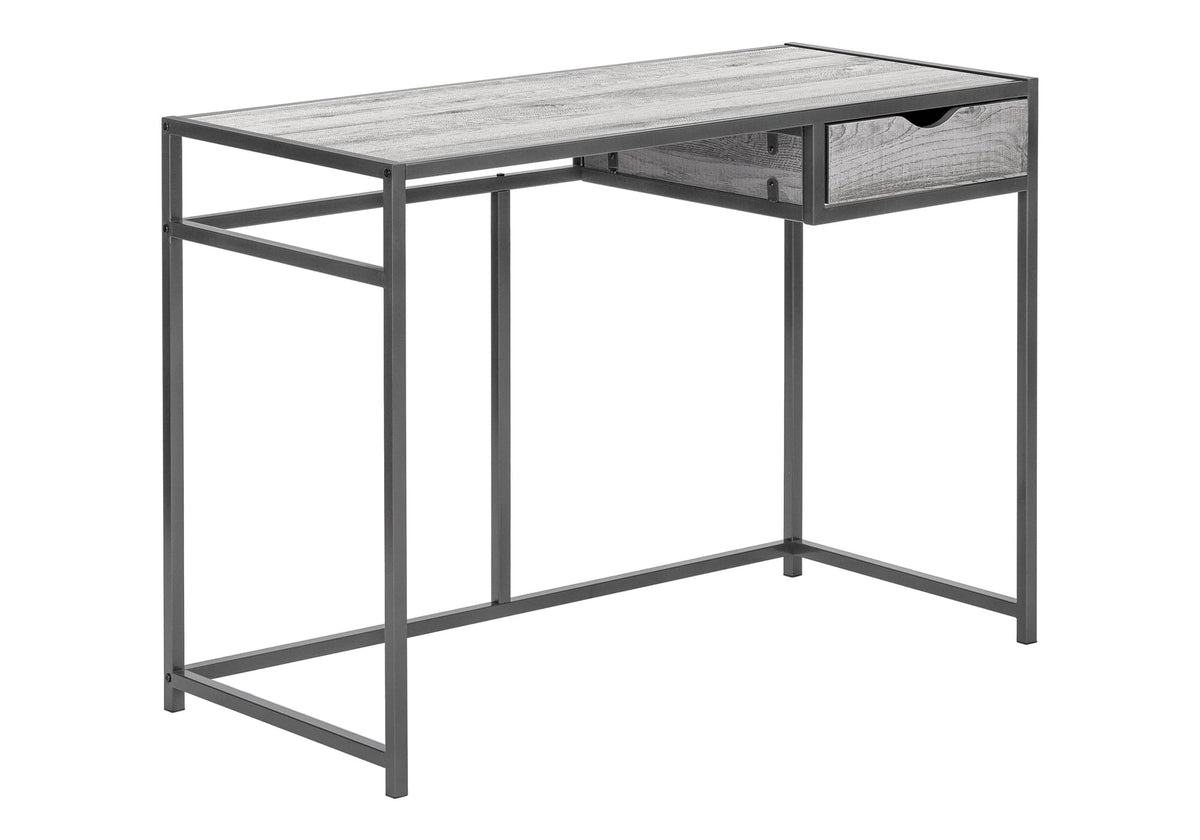 Monarch Specialties I 7217 Computer Desk, Home Office, Laptop, Storage Drawer, 42' L, Work, Metal, Laminate, Grey, Contemporary, Modern