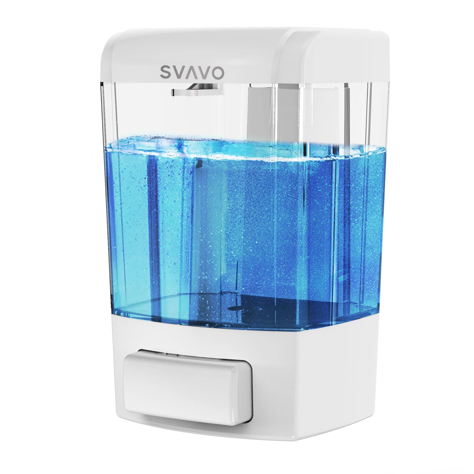 SVAVO Wall Mounted Soap Dispenser Kitchen Bathroom Manual Soap Dispenser Refillable Hand soap Dispenser for Liquid Contianers Sh