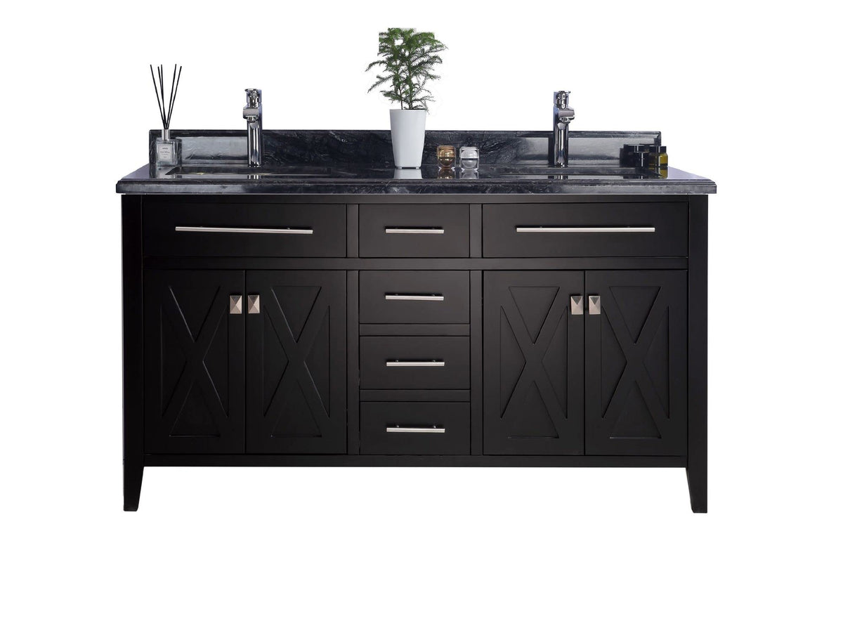 Laviva Wimbledon - 60 - Espresso Cabinet Black Wood Marble Countertop