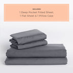 Peachskinsheets Graphite Gray Sheet Set - 1500Tc Level Of Softness - Extra Soft Cooling Sheets For Hot Sleepers And Night Sweats