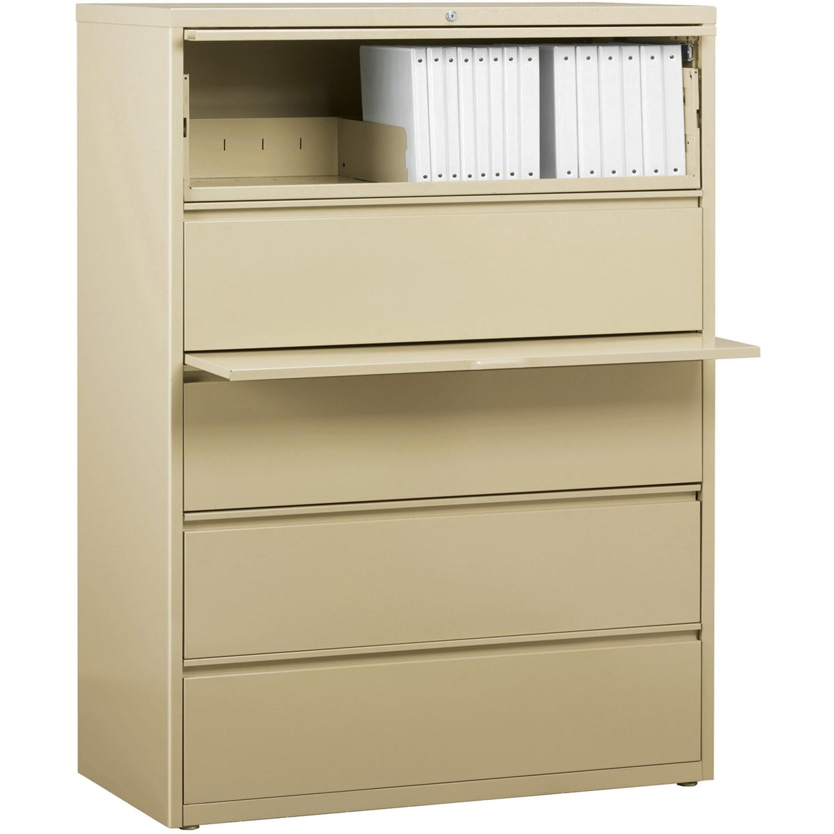 Lorell 5-Drawer Lateral File, 42 by 18-5/8 by 67-11/16-Inch, Putty