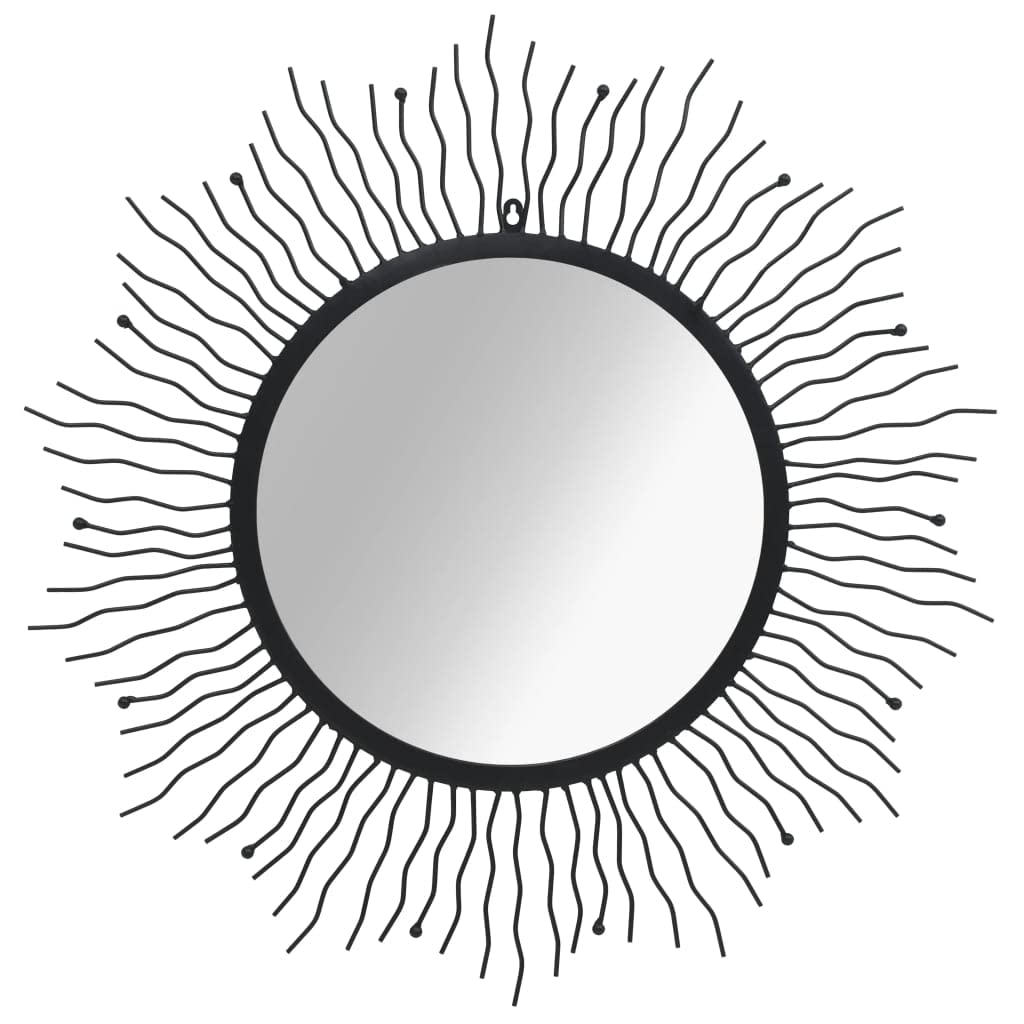 vidaXL Wall Mirror Sunburst 31.4&quot; Black