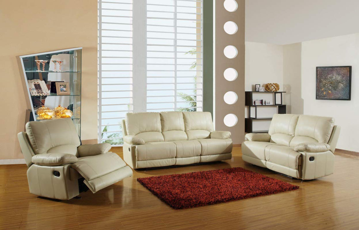 HomeRoots 165' Stylish Beige Leather Sofa Set