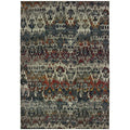 HomeRoots Polypropylene, Polyester 7' x 10' Distressed Grey Blue Machine Woven Indoor Area Rug