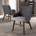Baxton Studio Monte Mid-Century Modern Two-Tone Grey Fabric Armchair