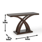 Steve Silver Company Jocelyn Sofa Table, 48" W x 18" D x 30" H, Espresso Cherry Finish, Decorative Base with Double Edge Tops