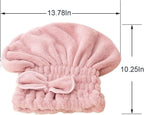Jseng 2Pc Microfiber Hair Drying Caps Large, Extrame Soft & Ultra Absorbent, Fast Drying Turban Hair Wrap Towels Thick Fluffy Fo