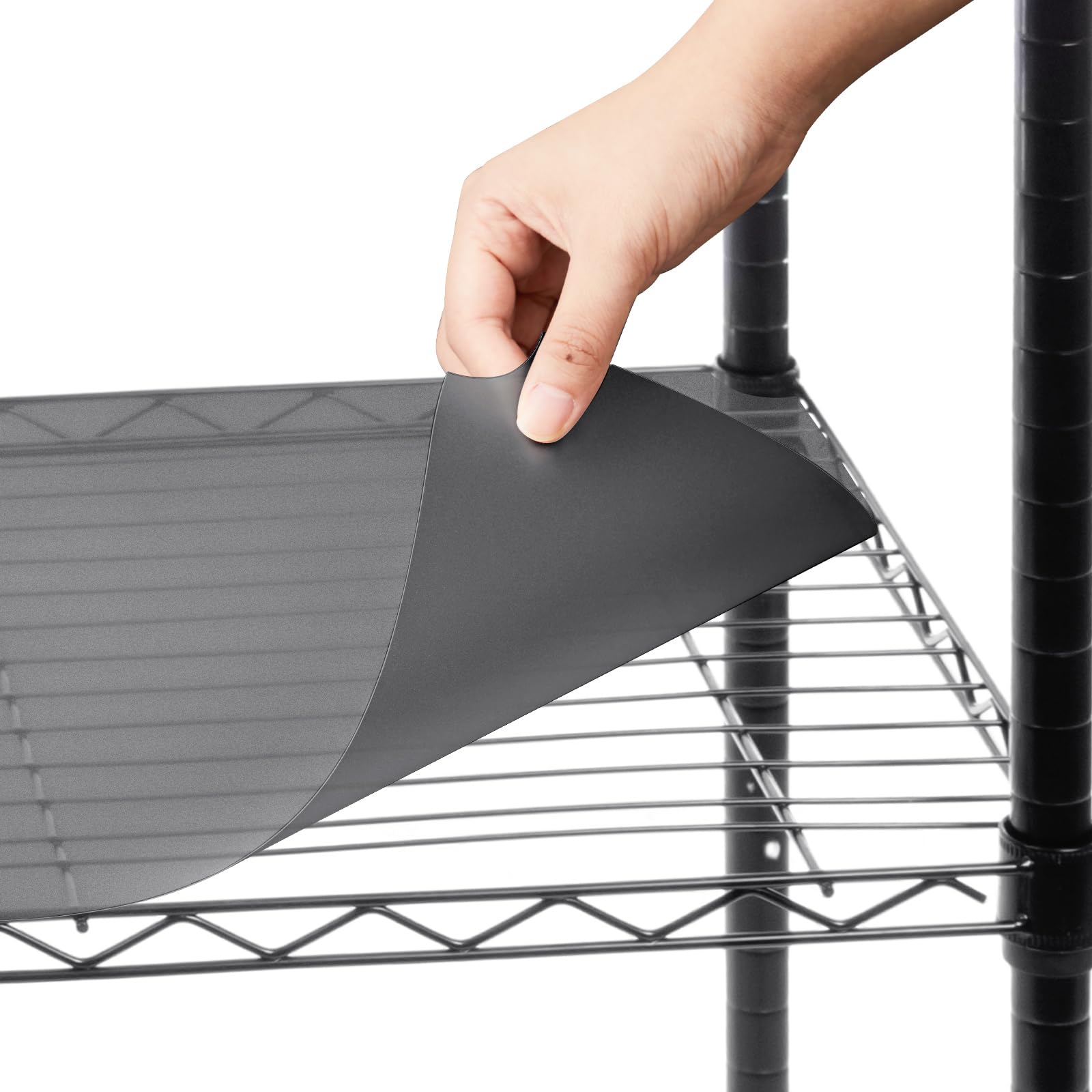 Sliner 8 Pack 18 x 48 Inch Wire Shelf Liner Gray Plastic Waterproof Liners for Organizing Metal Rack Shelves, Kitchen Cabinets, 