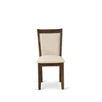 East West Furniture Irving 5 Piece Kitchen Set Includes a Round Dining Room Table with Pedestal and 4 Light Beige Linen Fabric Parson Chairs, 48x48 Inch, I2MZ5-NN-32