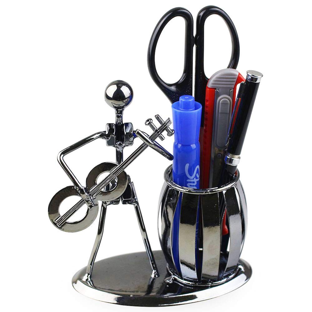 Metal Pencil Holder, Office Supply Pen Organizer Desktop Decoration Stand Container (Bass)