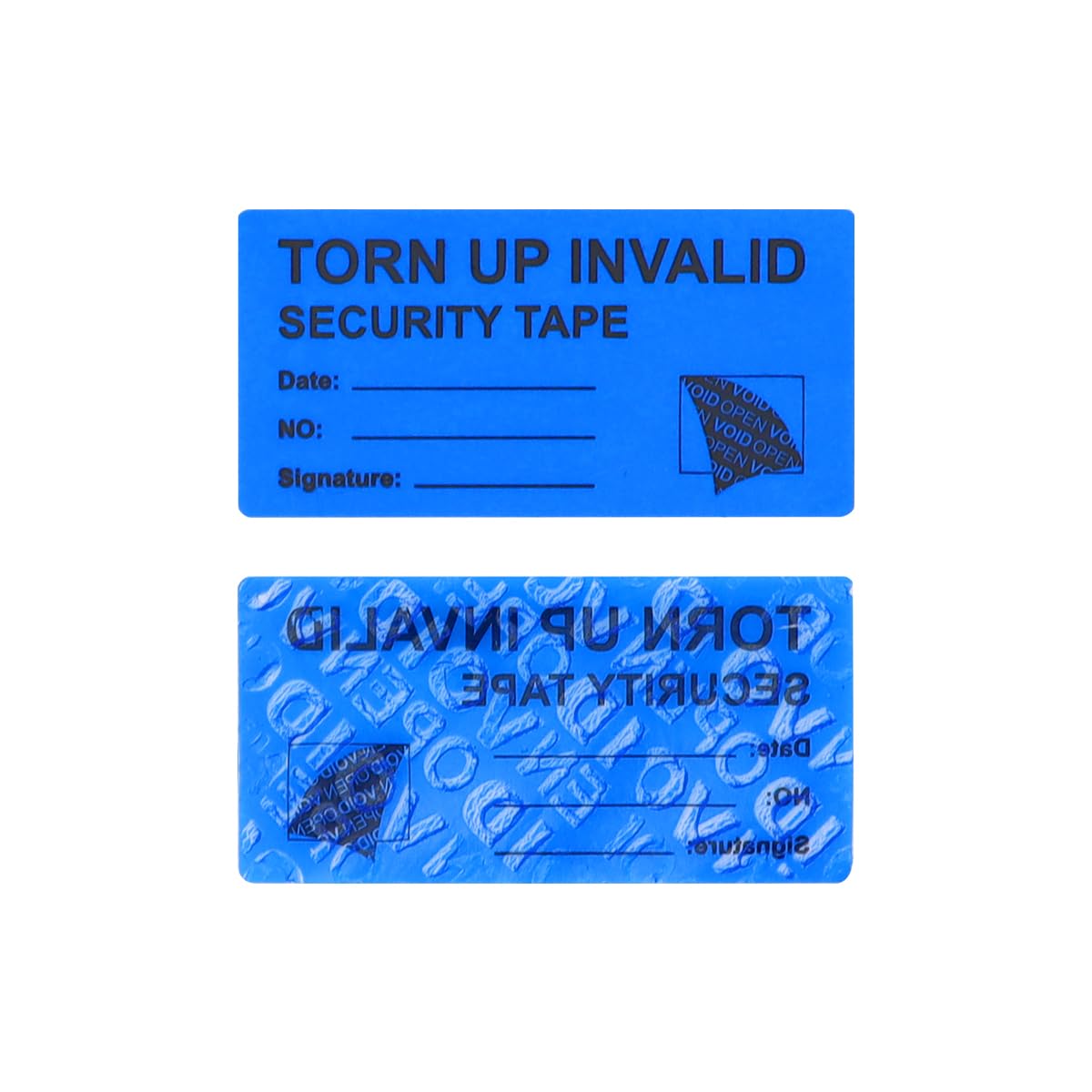 Solitary Walker 100Pcs Tamper Evident Security Void Stickers 1X2 Inch Blue Tamper Proof Labels Safety Torn Up Invalid Seals Tape