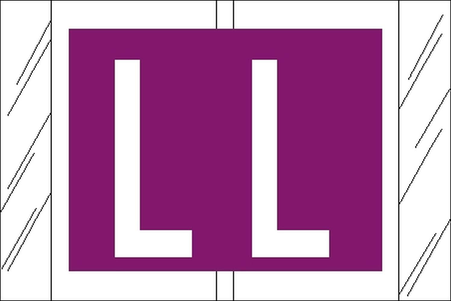 Tabbies Original Col'R'Tab 12000 Series Alpha Labels, Purple, L', 1'H X 1-1/2'W, Heavy Duty & Fade-Resistant, Made In The Usa