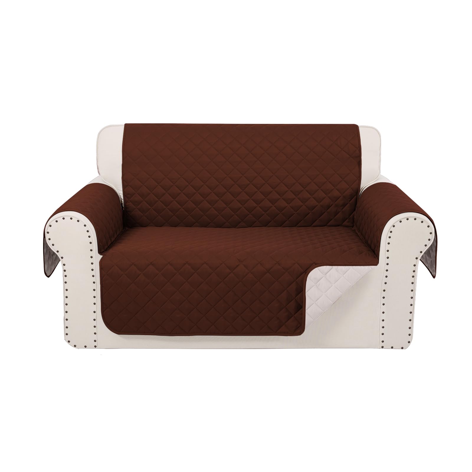 Luxshare Home Reversible Loveseat Sofa Covers Couch Cover Furniture Protector(Loveseat,Brown/Beige)