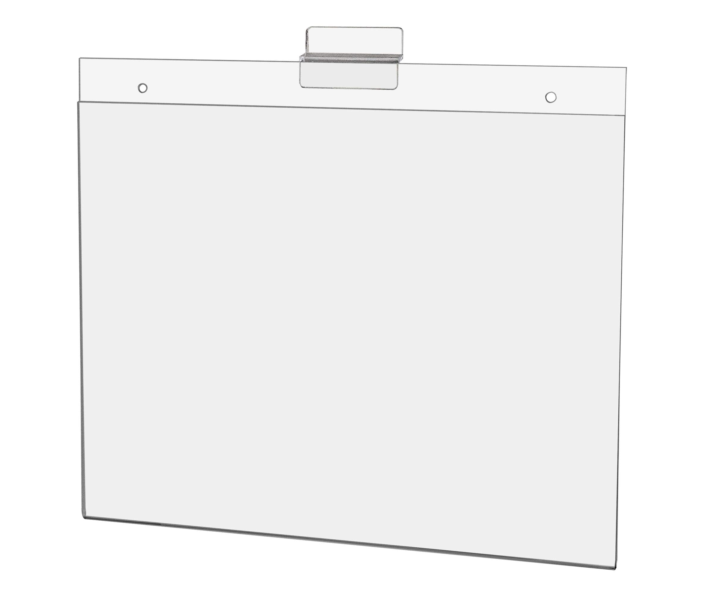 6 Pack Slatwall Sign Holder For 11' X 8.5' Price Lists In Retail Stores Boutiques And Showrooms Clear Acrylic Horizontal Liter