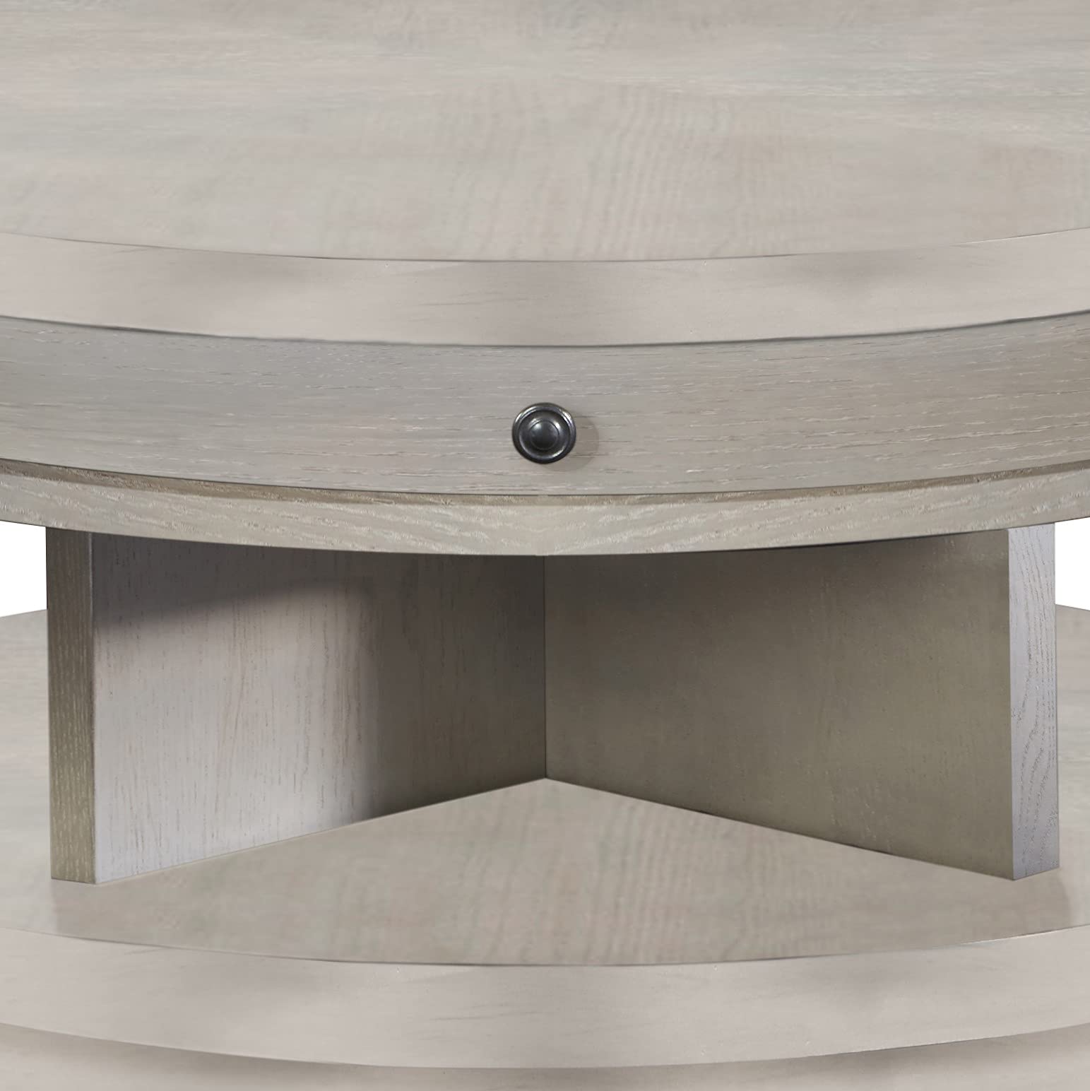 Progressive Furniture Augustine Ii Round Cocktail Table, Pearlized Gray