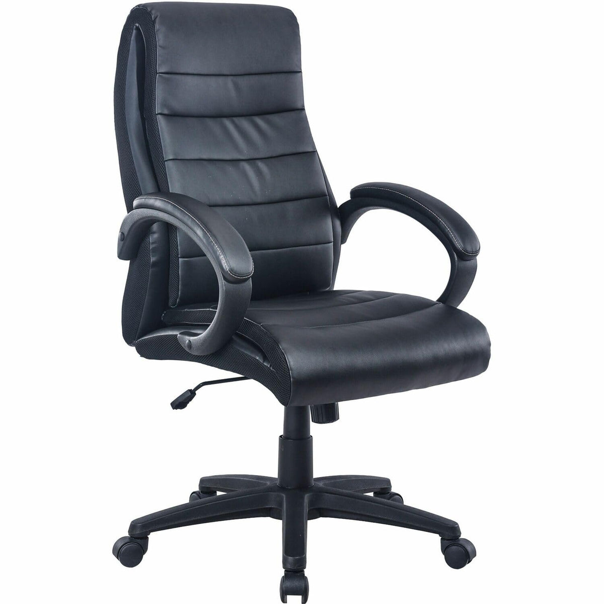 Lorell Deluxe High-Back Black Leather Chair