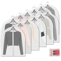 MsKitchen Clear Garment Bags Clothes Covers Protecting Dusts (Set of 12) for Storage Plastic Garment Bags Hanging Clothes Bags D