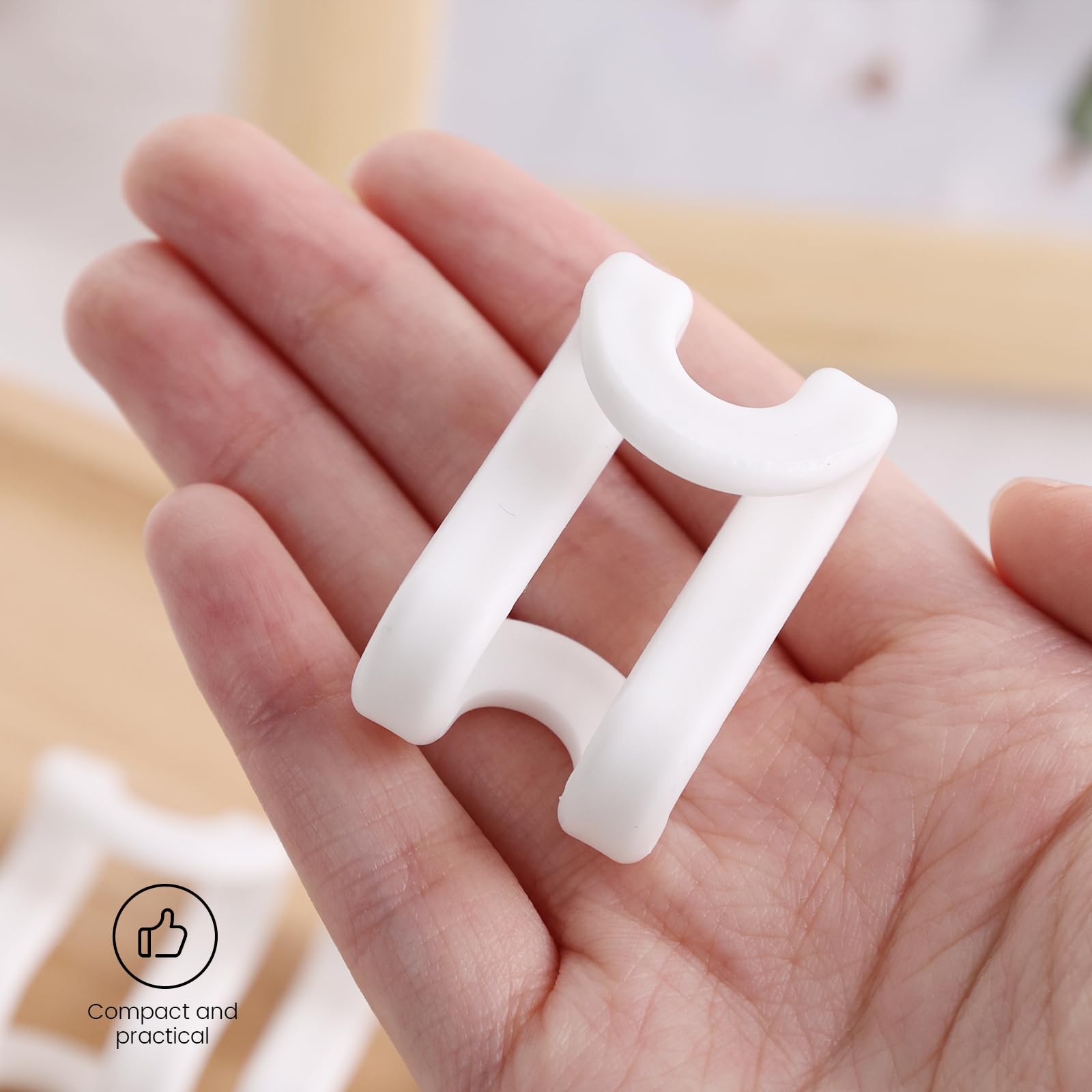 Hakday 60Pcs White Clothes Hanger Connector Hooks, Heavy Duty Space Saving Hooks For Velvet Hangers Wooden Hangers Closet Organi