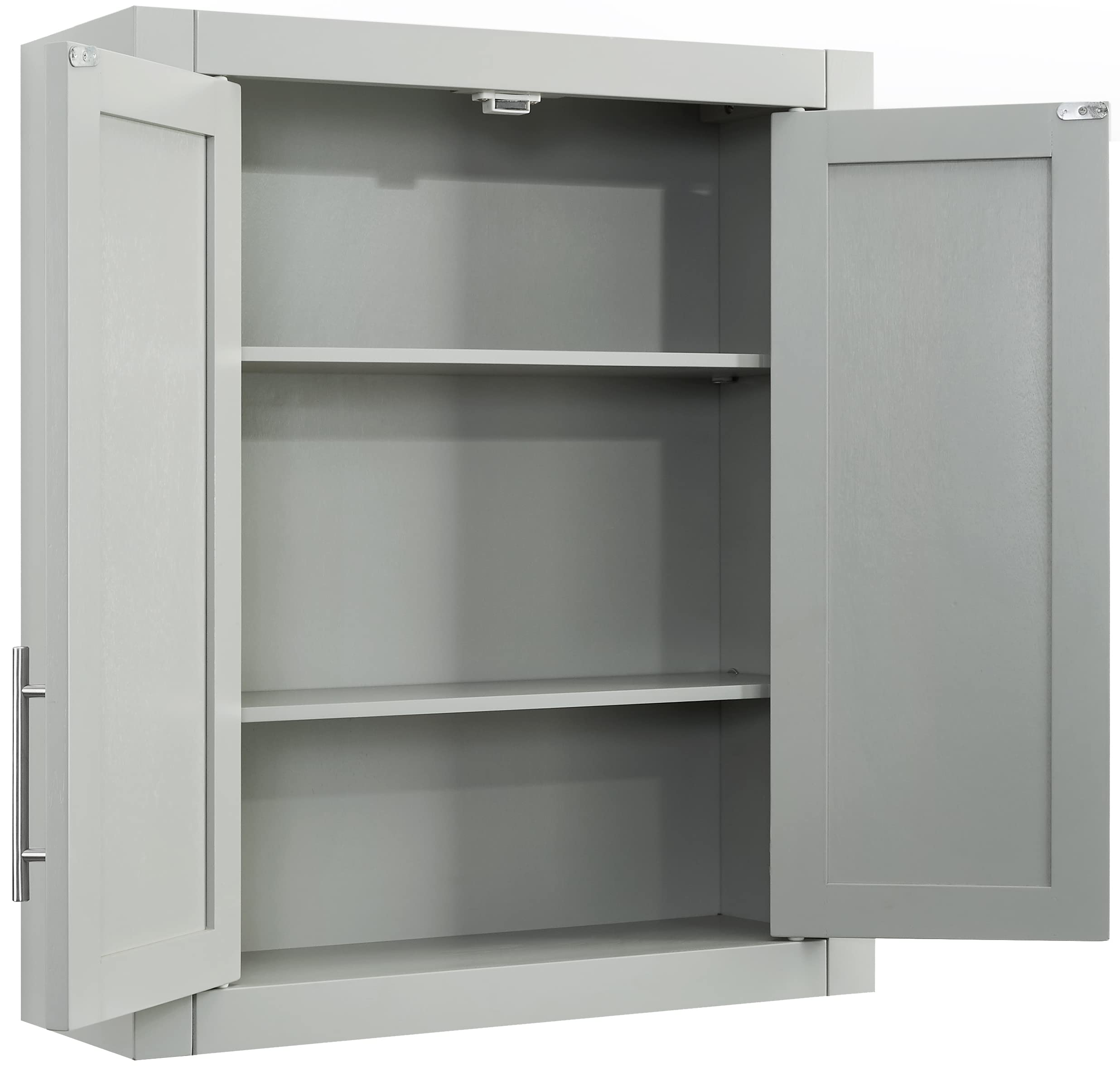 Crosley Furniture Savannah Wall Mounted Bathroom Storage Medicine Cabinet with Shelves, Gray