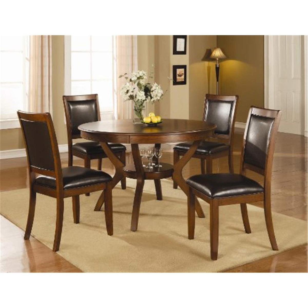 Coaster Furniture Nelms 5-Piece Storage Table Dining Set Deep Brown And Black 102171-S5