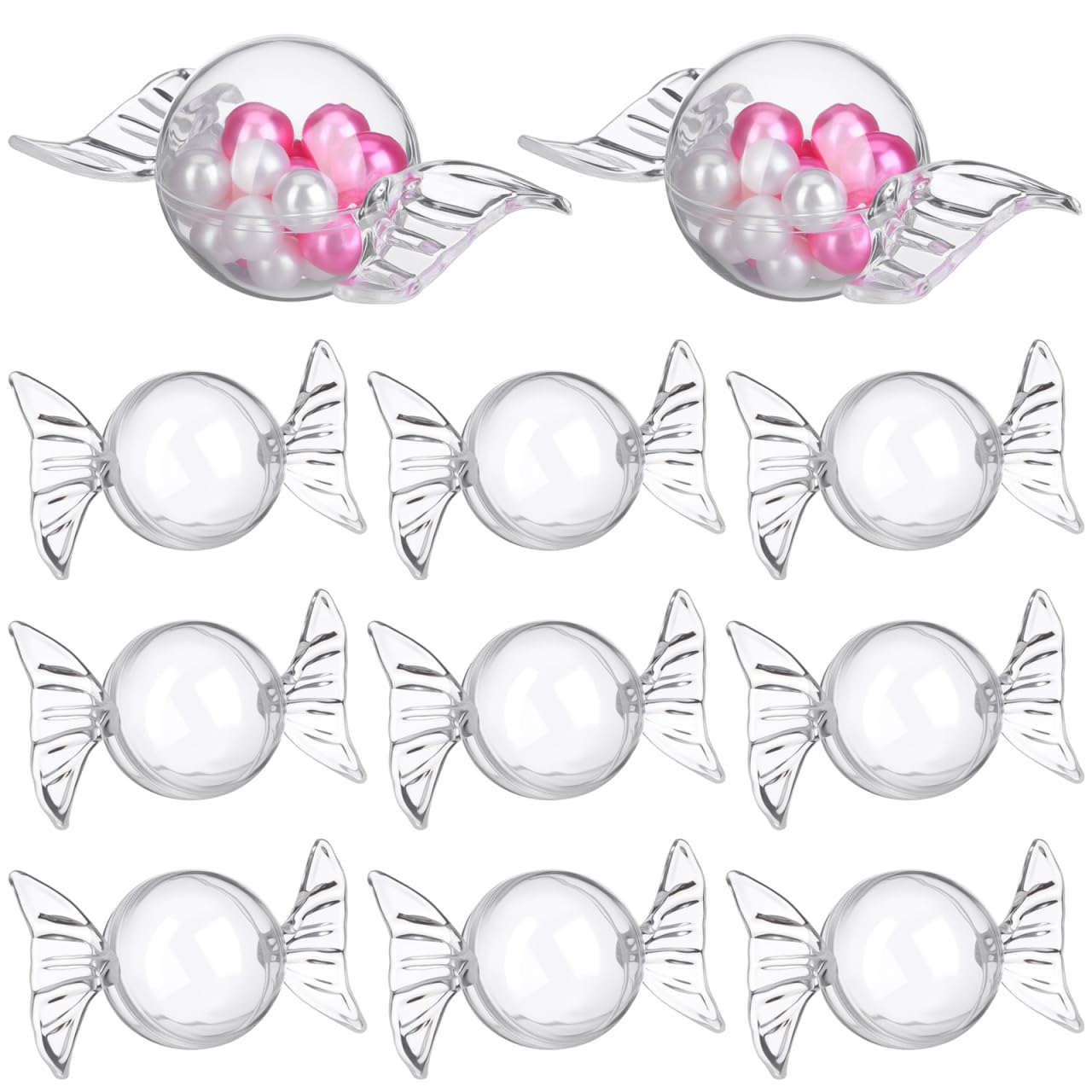 Amosfun 12pcs Clear Candy Boxes Plastic Sweet Storage Case for Wedding Birthday Party Favors Candy Containers 3.34 X 1.77 X 1.77