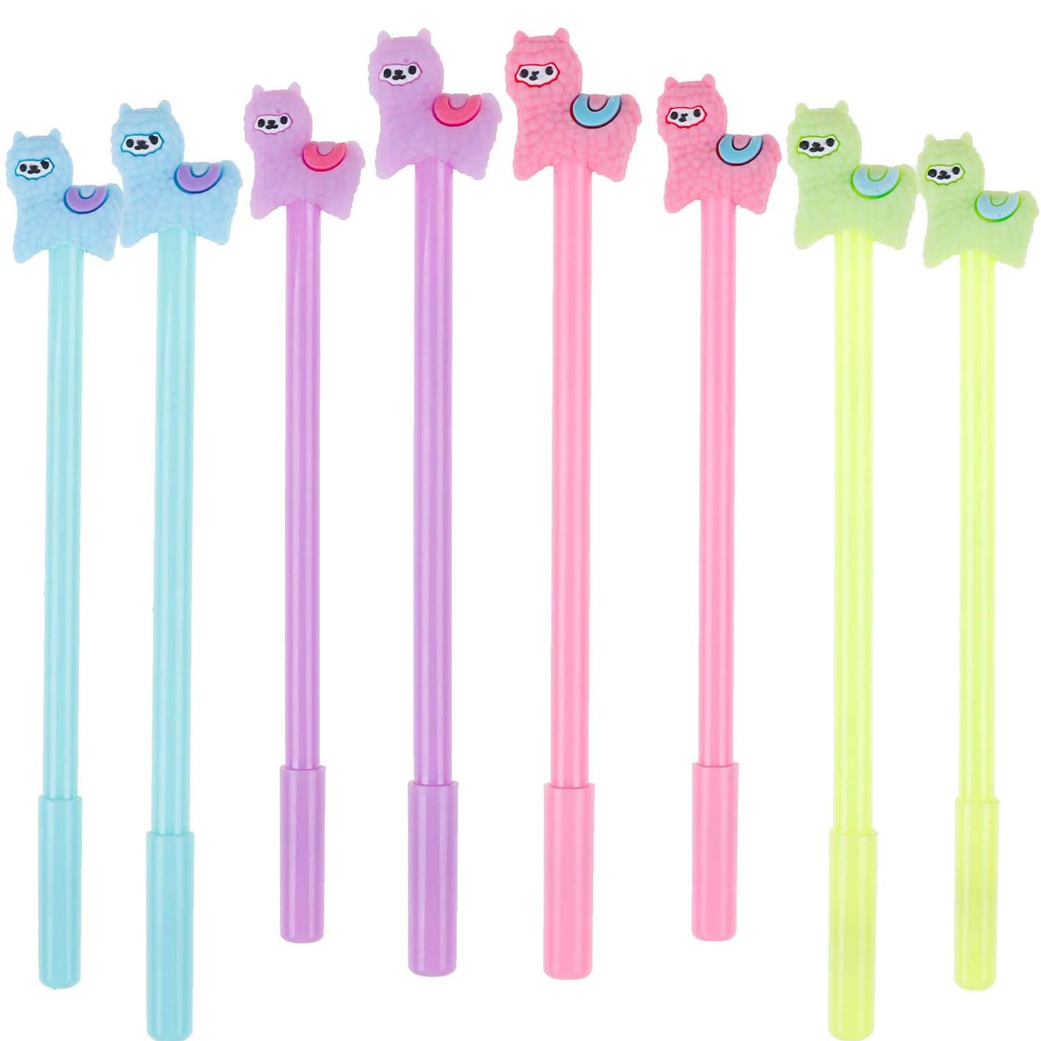 28 Pieces Cartoon Llama Pen Cute Alpaca Gel Pen,4 Colors For School Office Supplies Kids Gifts, Black Ink, 0.5Mm Ball Point