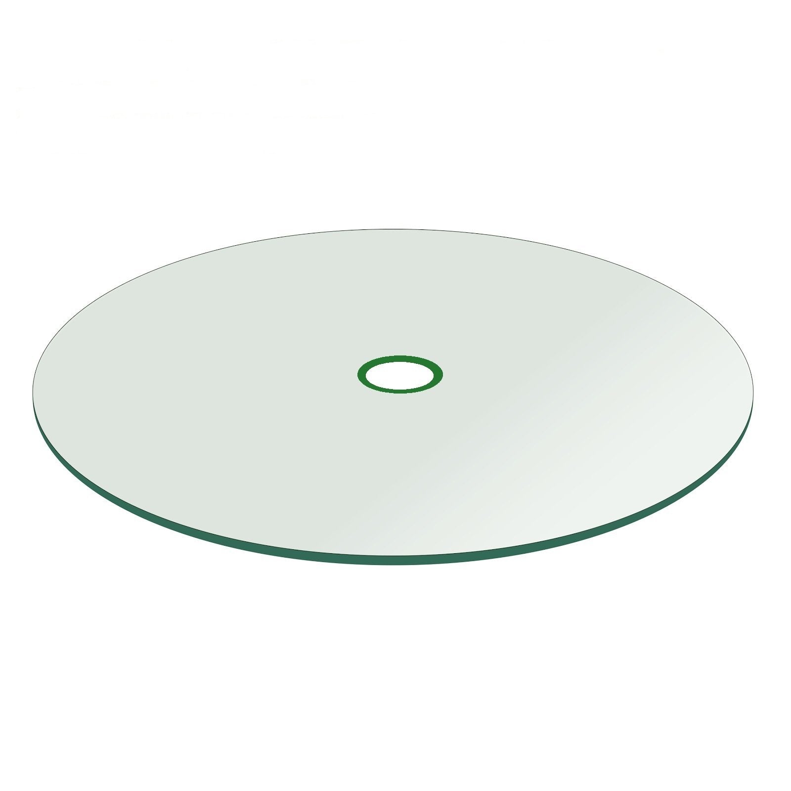 Fab Glass and Mirror Patio 42    Round 1/4 Thick Flat Tempered with 2    Hole Glass Table Top, 42 Inch, Clear