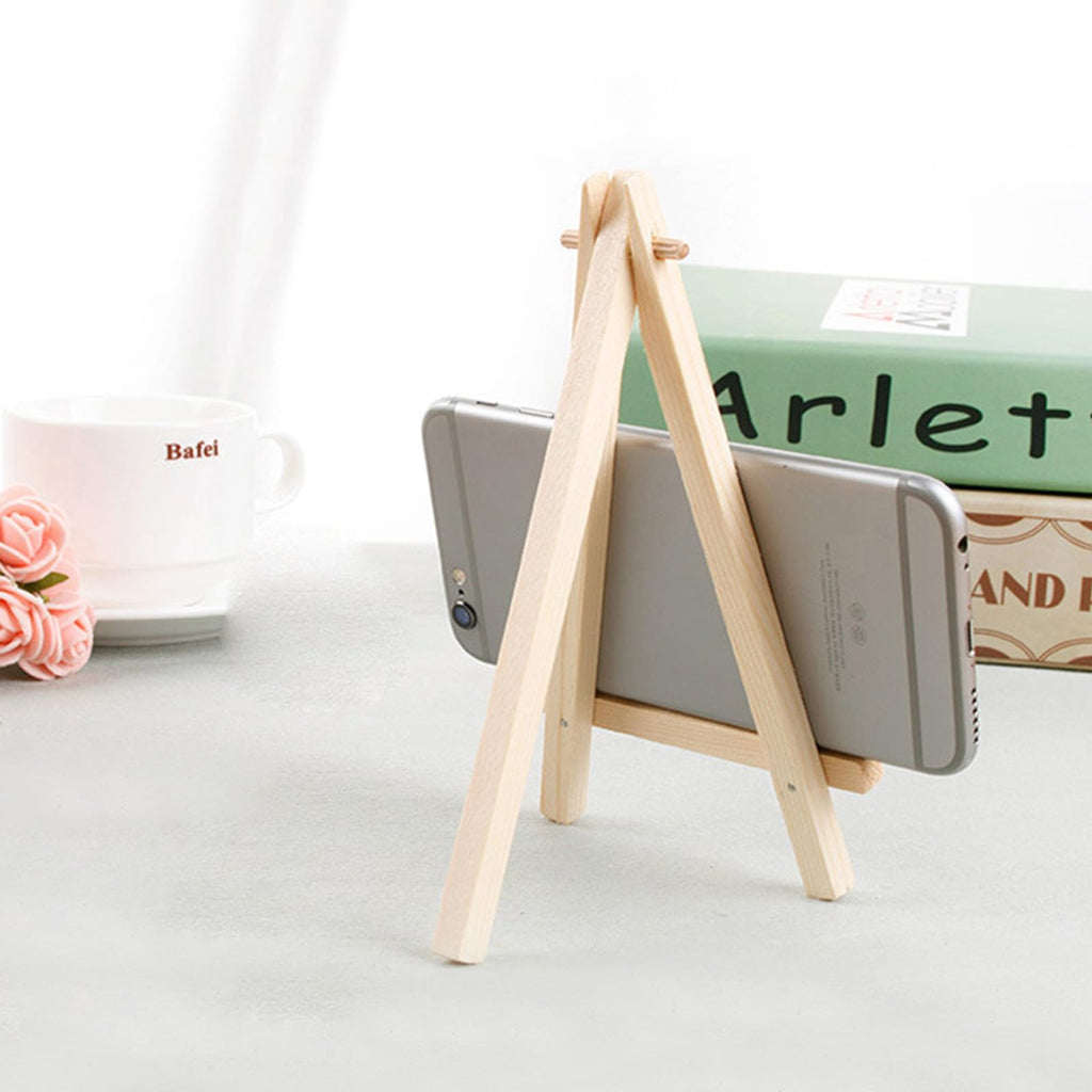 Juxiamal 4Pcs Mini Wood Display Easels, Small Table Top Easels, Artist Triangle Easels For Displaying Canvas Paintings, Weddings