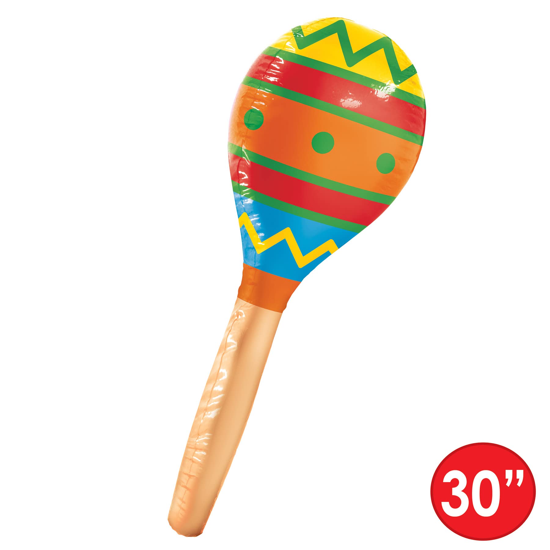 Beistle 2 Piece Inflatable Maracas For Fiesta Parties, Cinco De Mayo And Mexican Theme Decorations, 30', Multicolor