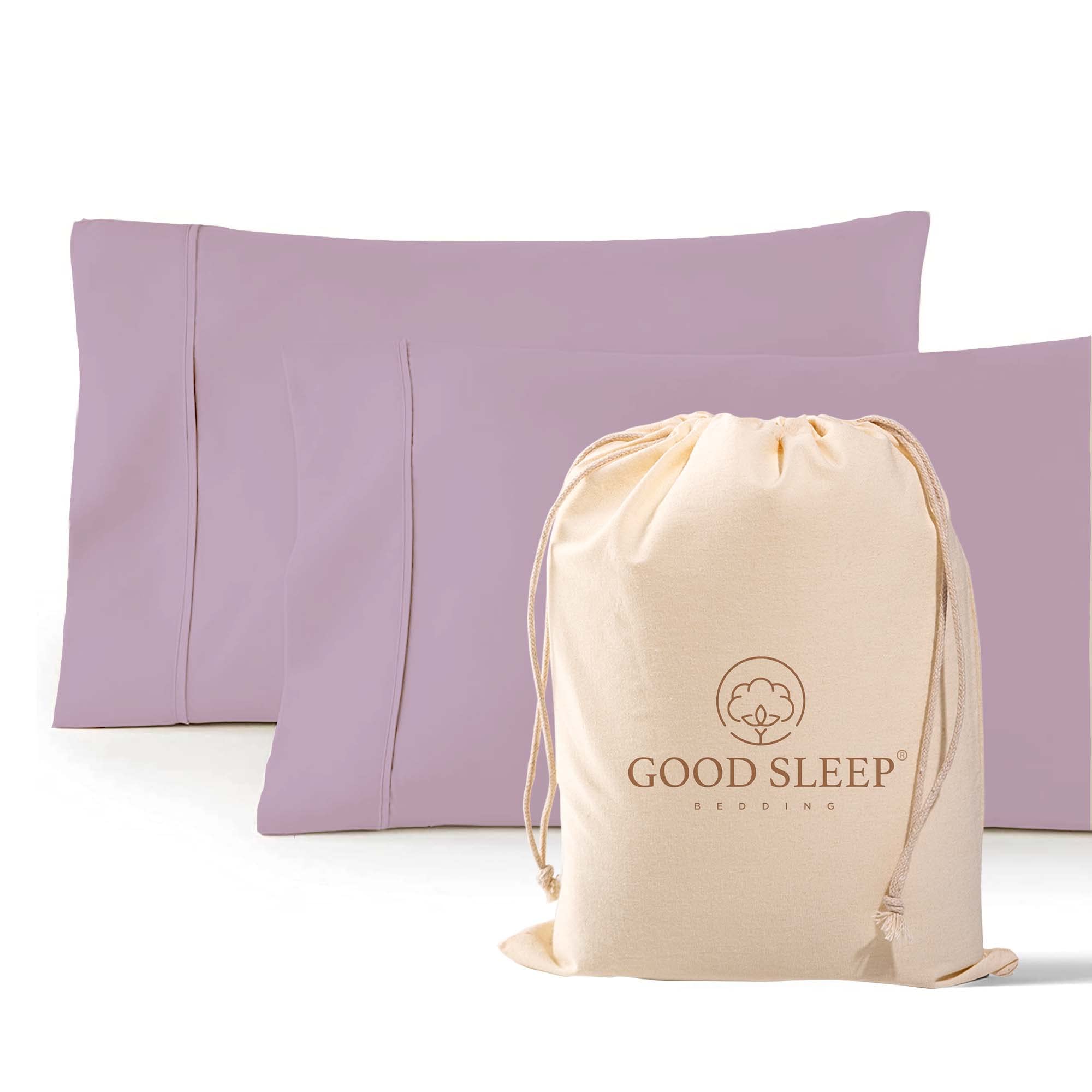 1000 Tc Lavender King Pillowcases Set Of 2 100% Egyptian Cotton Pillow Cases With Long Staple Cotton & Sateen Weave, Silky Soft